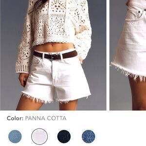 Agolde White Parker Denim Long Shorts 30